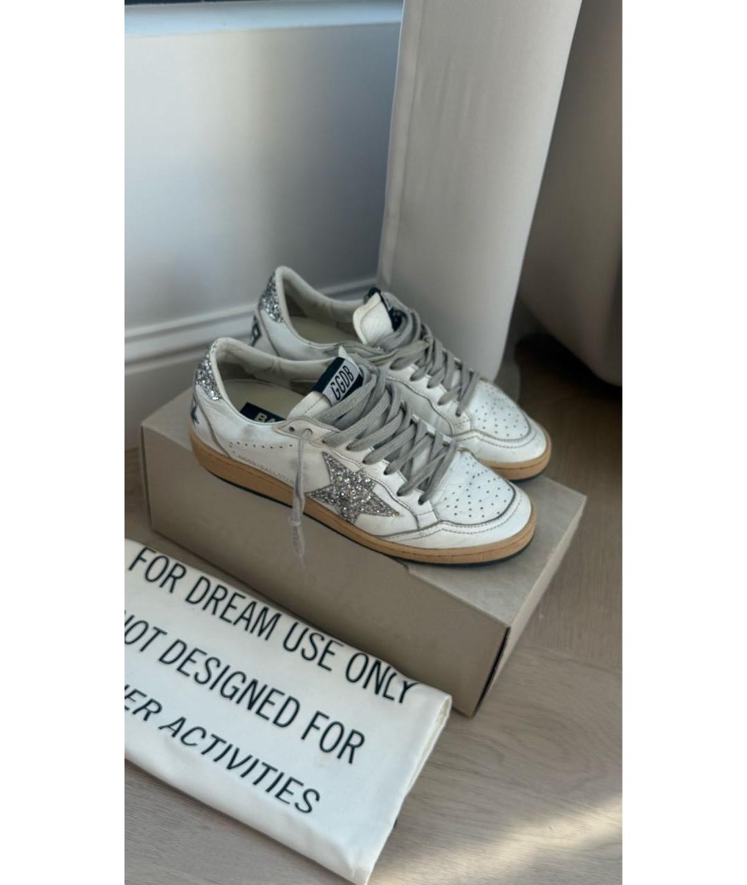 GOLDEN GOOSE Белые кожаные кеды, фото 3