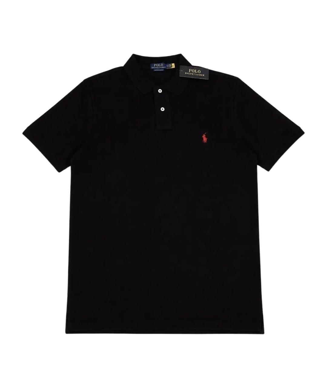 POLO RALPH LAUREN Черное хлопковое поло с коротким рукавом, фото 1