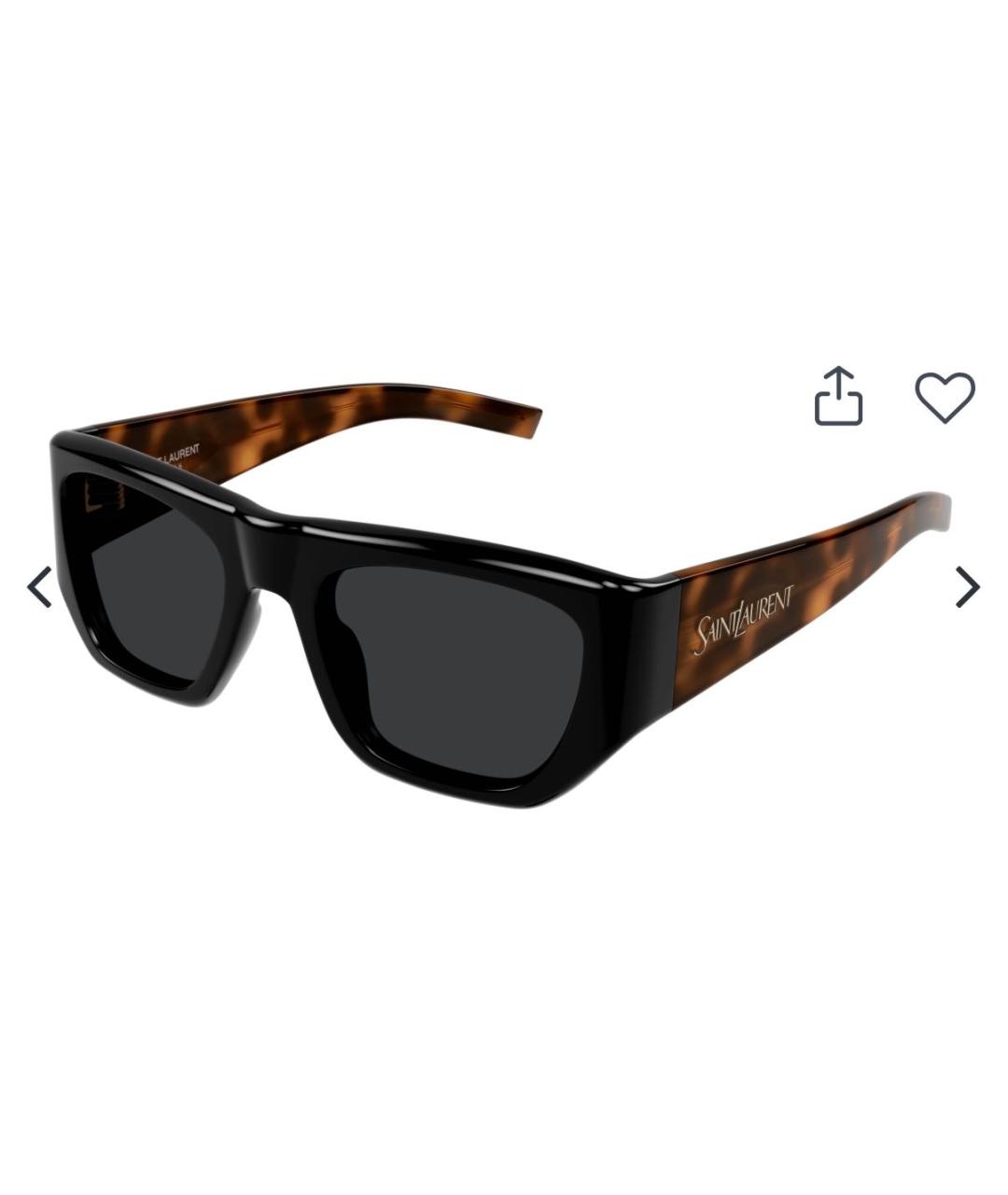 SAINT LAURENT Черные пластиковые солнцезащитные очки, фото 3