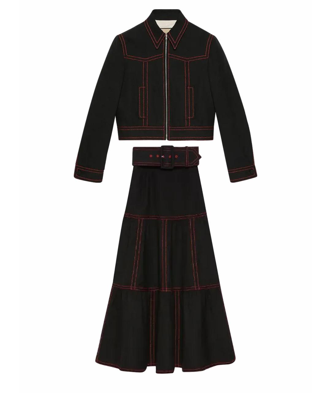 GUCCI Черный костюм с юбками, фото 9
