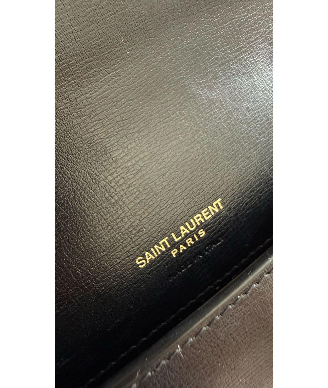 SAINT LAURENT Черная кожаная сумка через плечо, фото 3