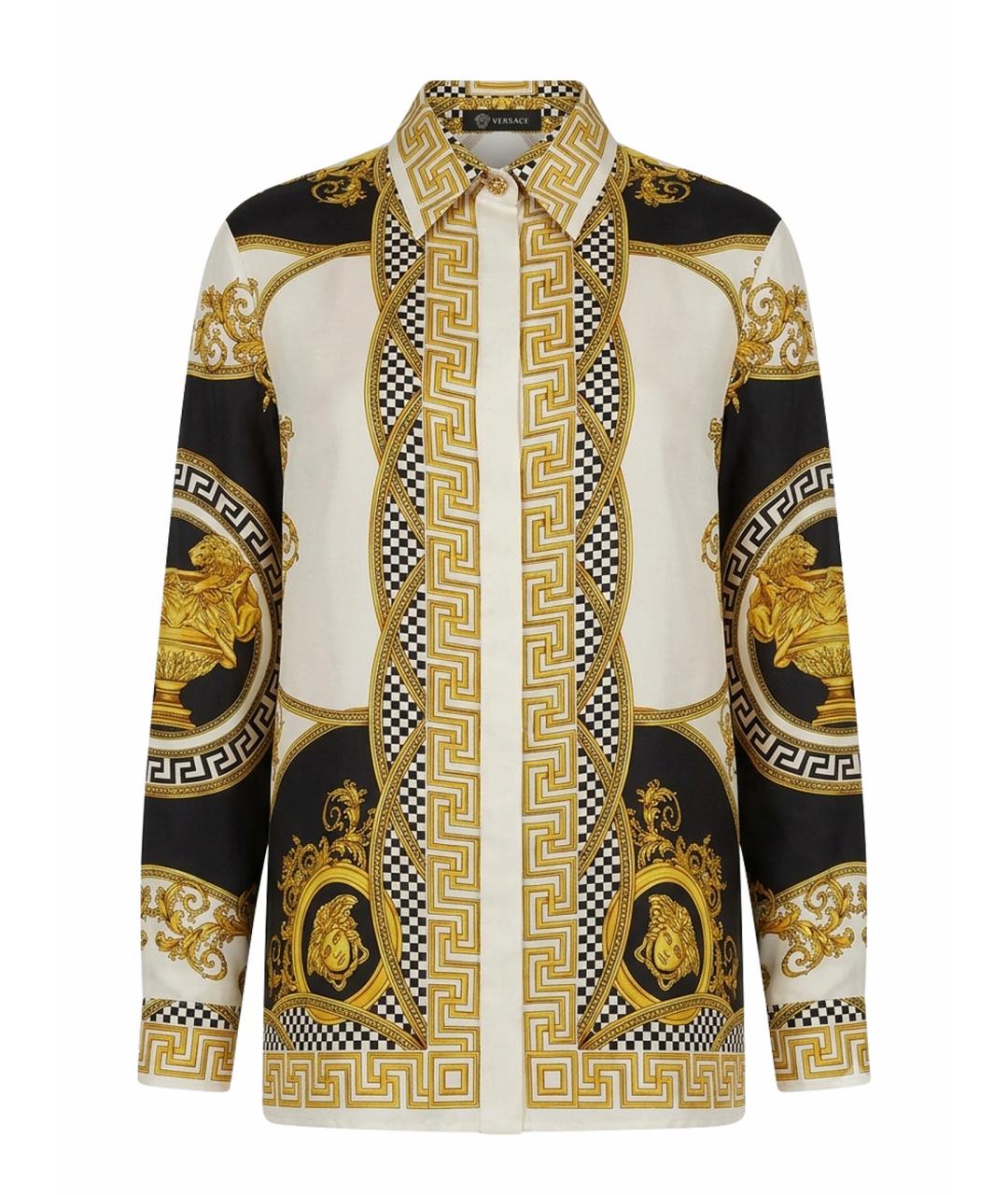 VERSACE Коричневая шелковая рубашка, фото 1