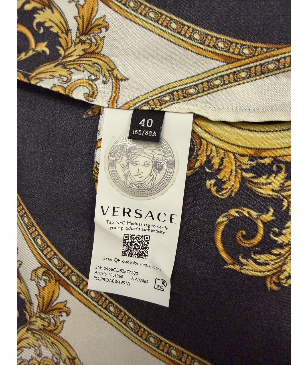 VERSACE Коричневая шелковая рубашка, фото 5