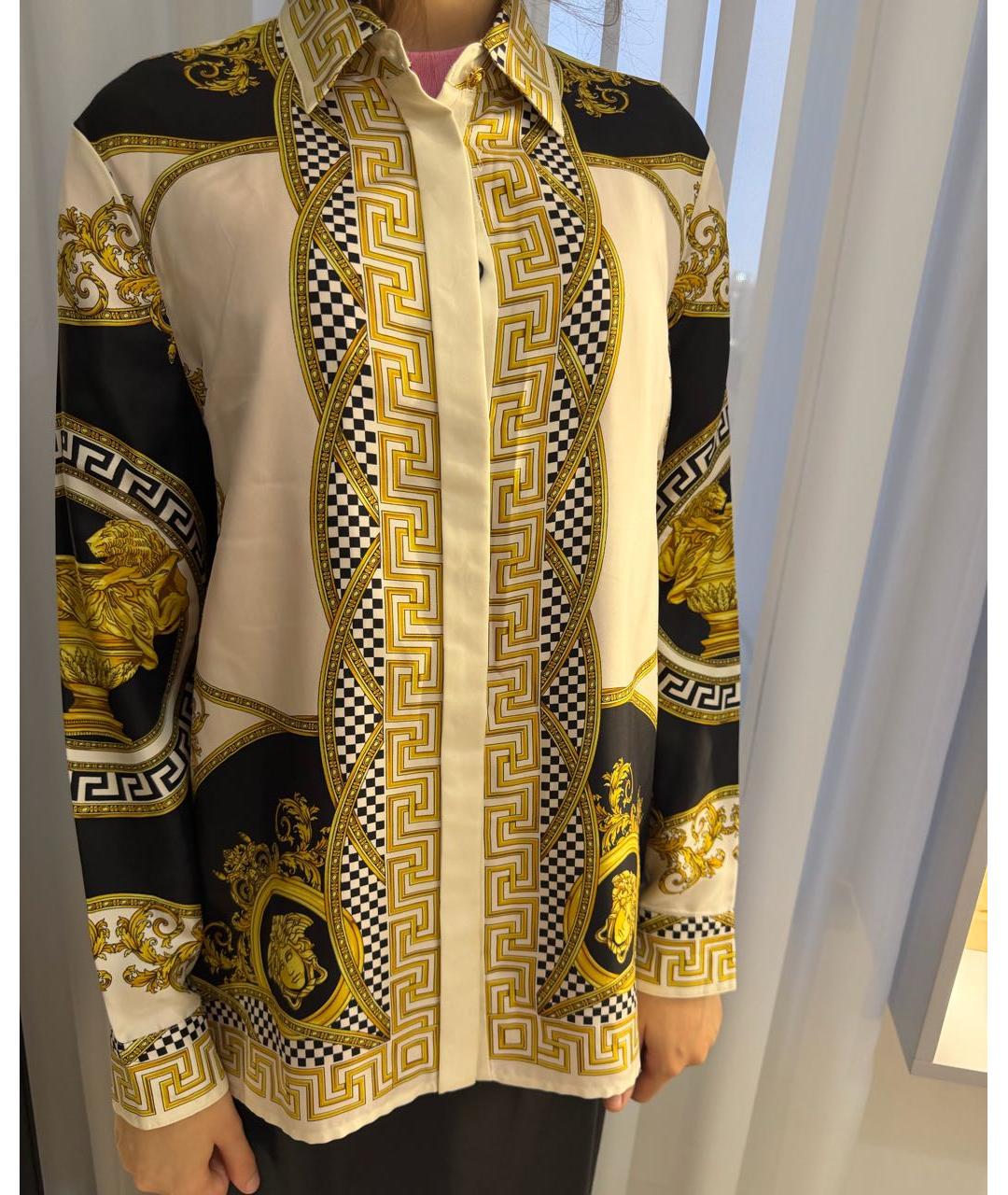 VERSACE Коричневая шелковая рубашка, фото 6