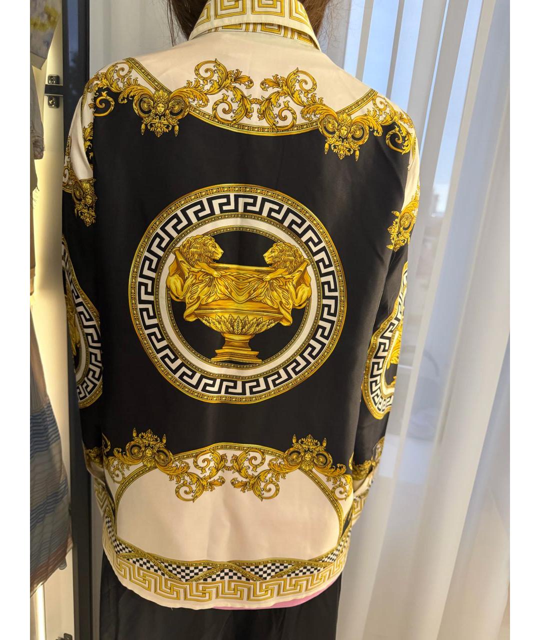 VERSACE Коричневая шелковая рубашка, фото 2
