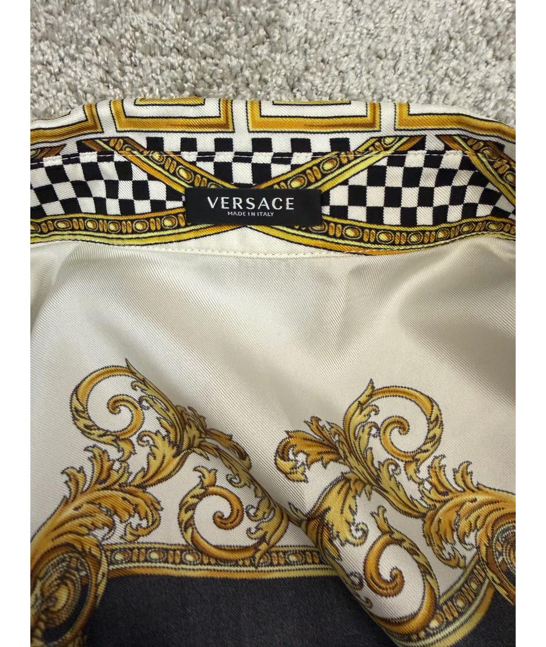 VERSACE Коричневая шелковая рубашка, фото 4
