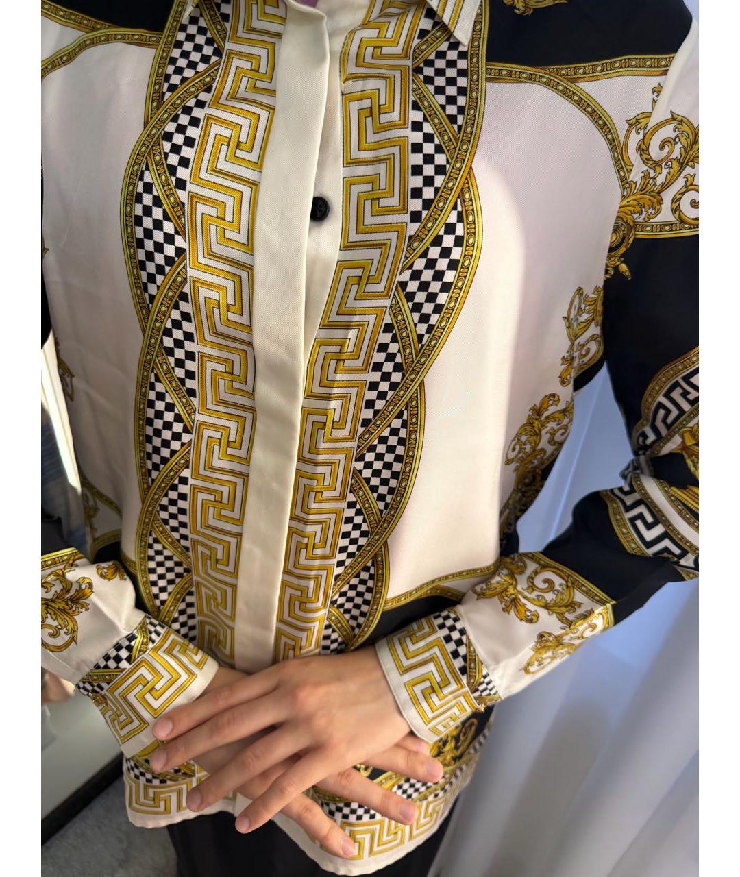 VERSACE Коричневая шелковая рубашка, фото 3