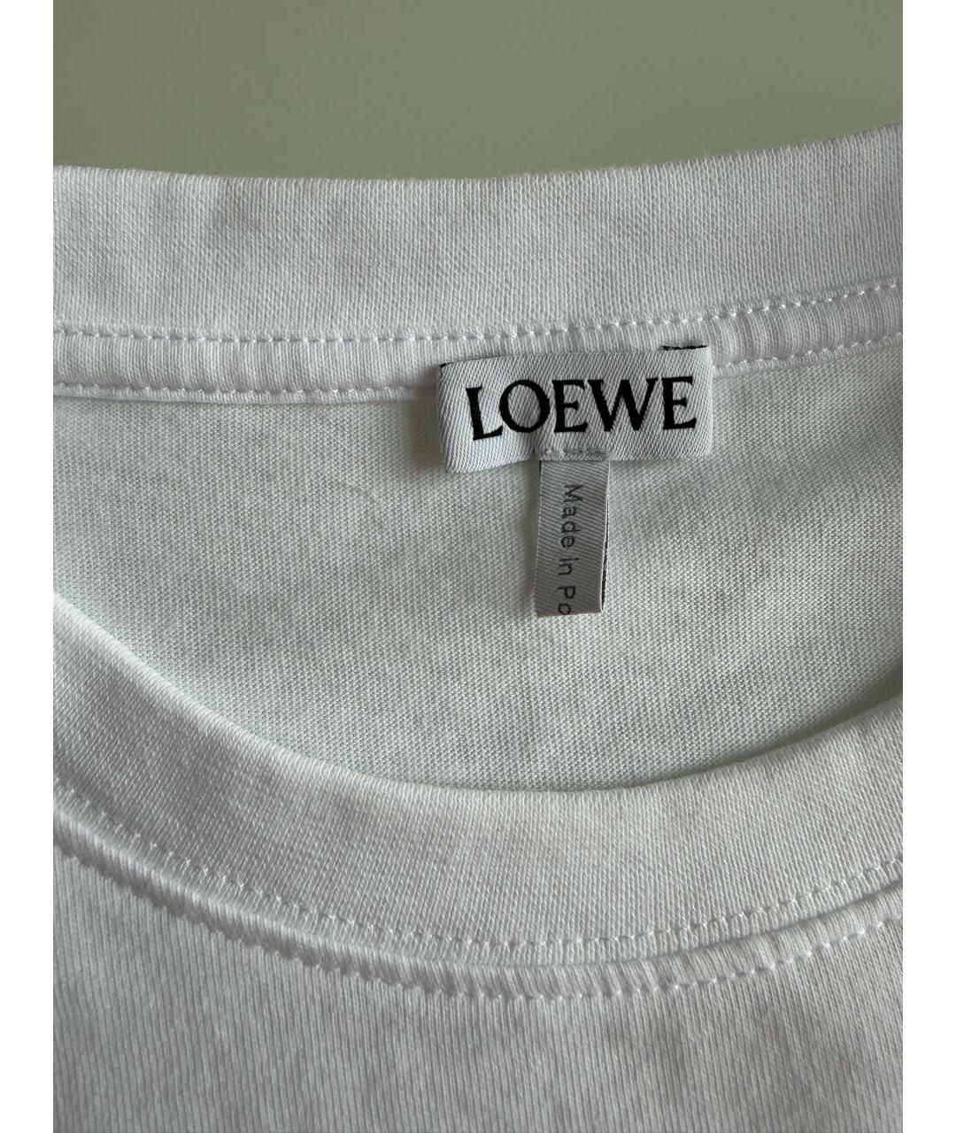 LOEWE Белая хлопковая футболка, фото 3