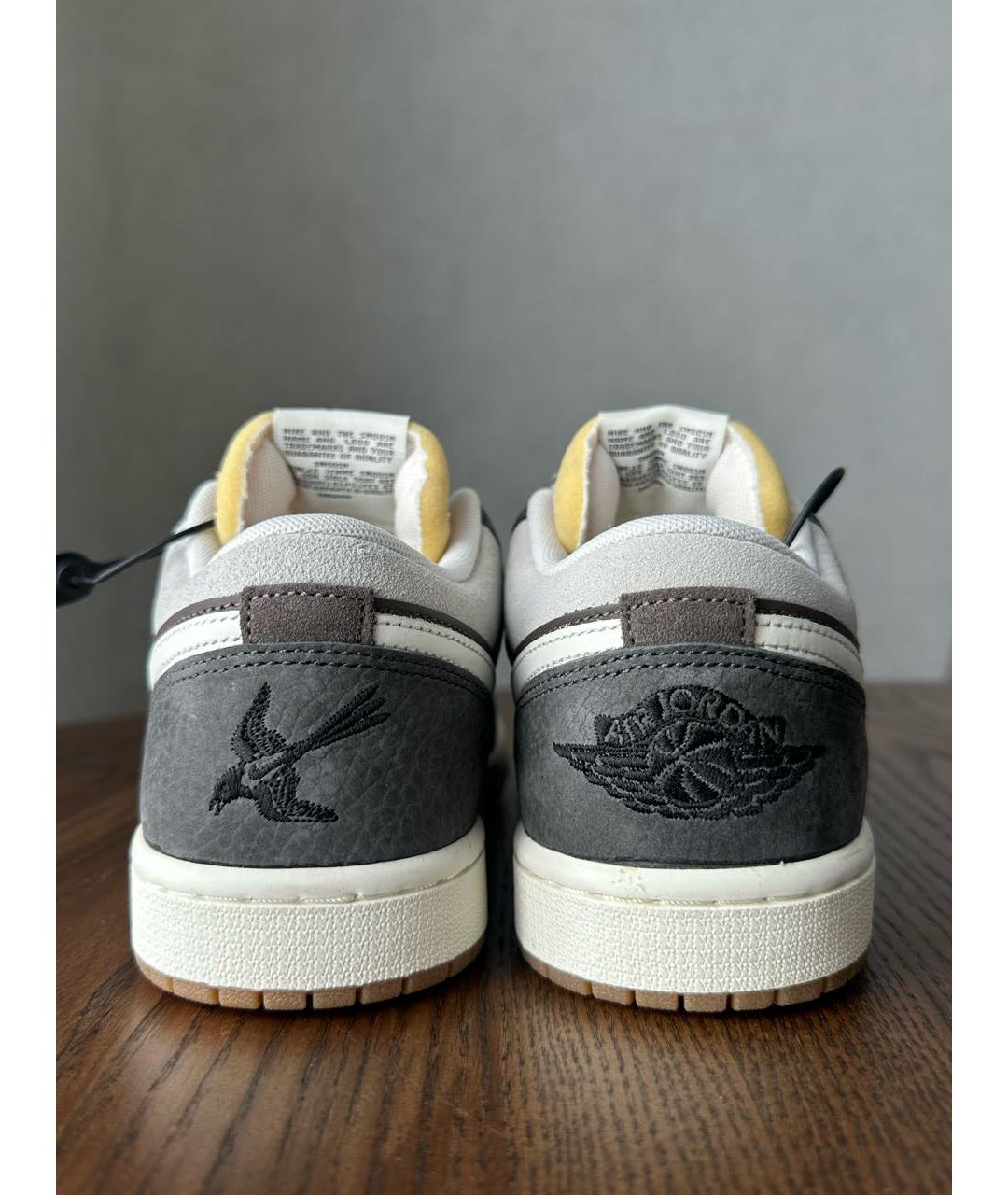 NIKE Антрацитовые кожаные низкие кроссовки / кеды, фото 4