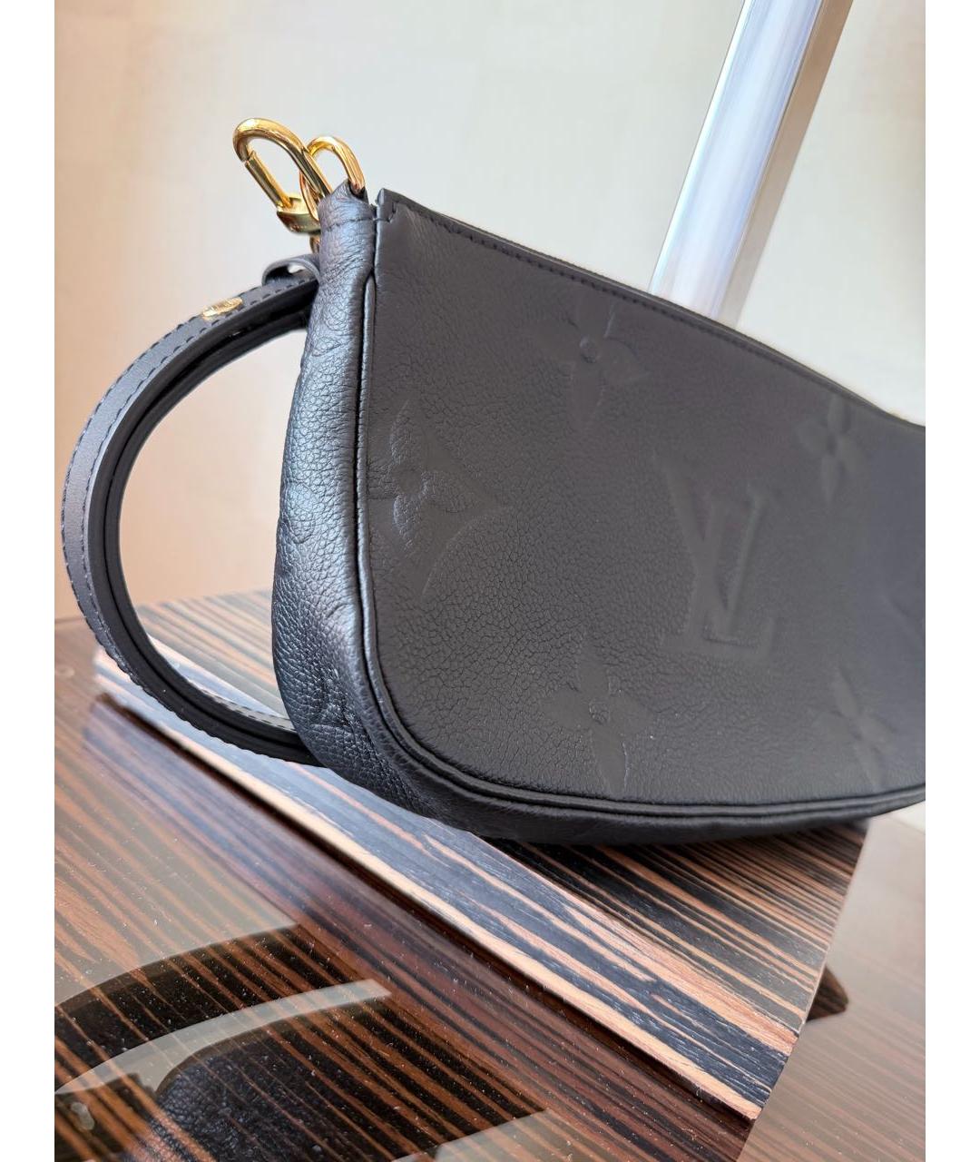 LOUIS VUITTON Черная кожаная сумка через плечо, фото 2