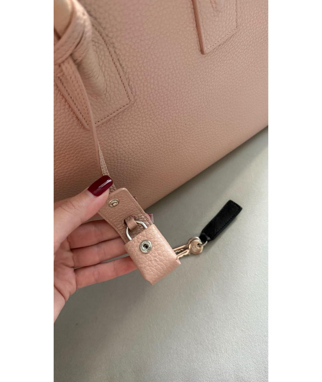 SAINT LAURENT Розовая кожаная сумка с короткими ручками, фото 4