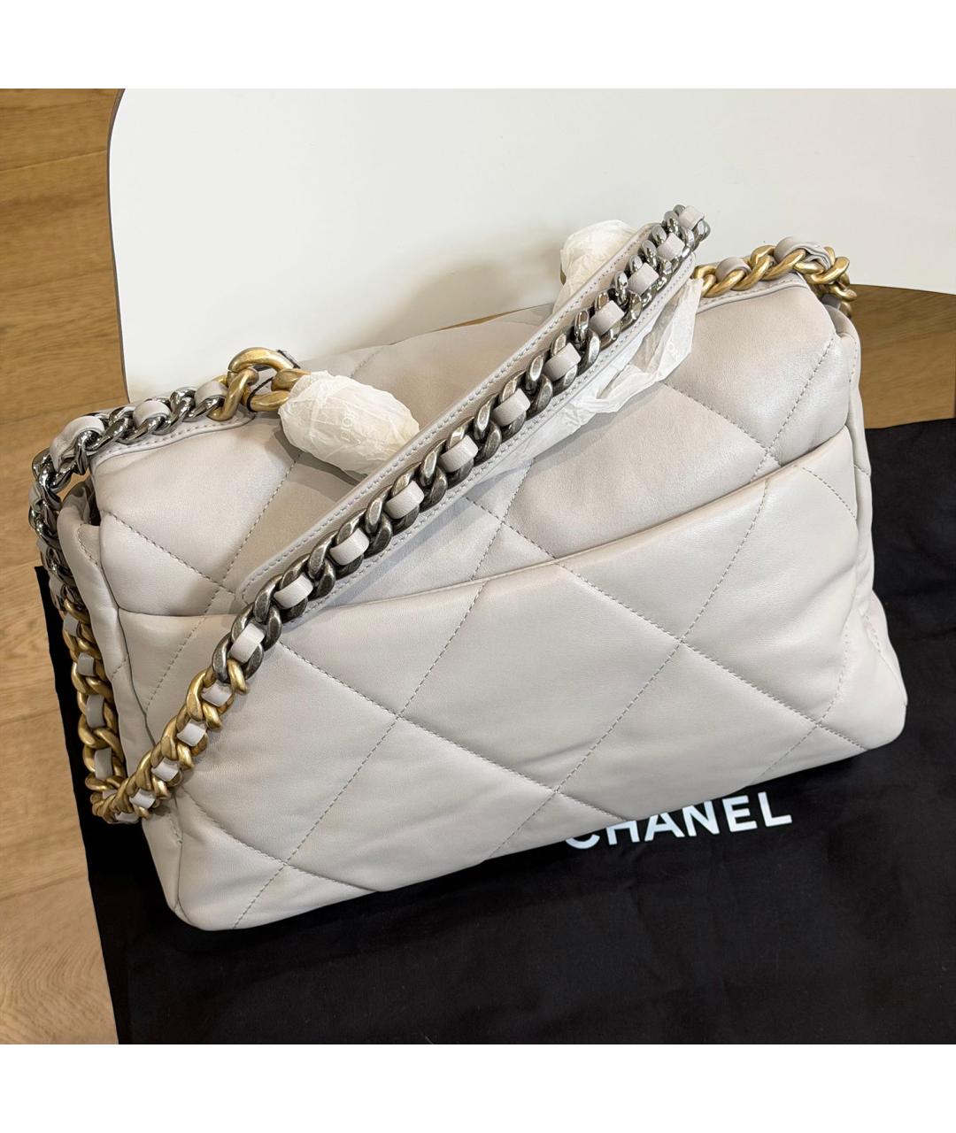 CHANEL Серая кожаная сумка через плечо, фото 3