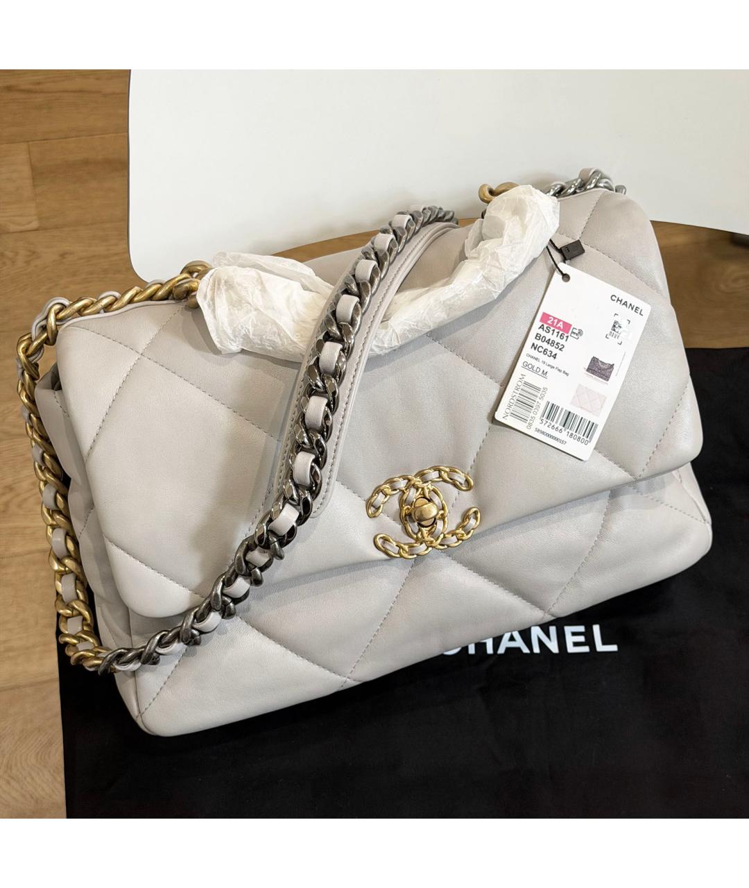 CHANEL Серая кожаная сумка через плечо, фото 2