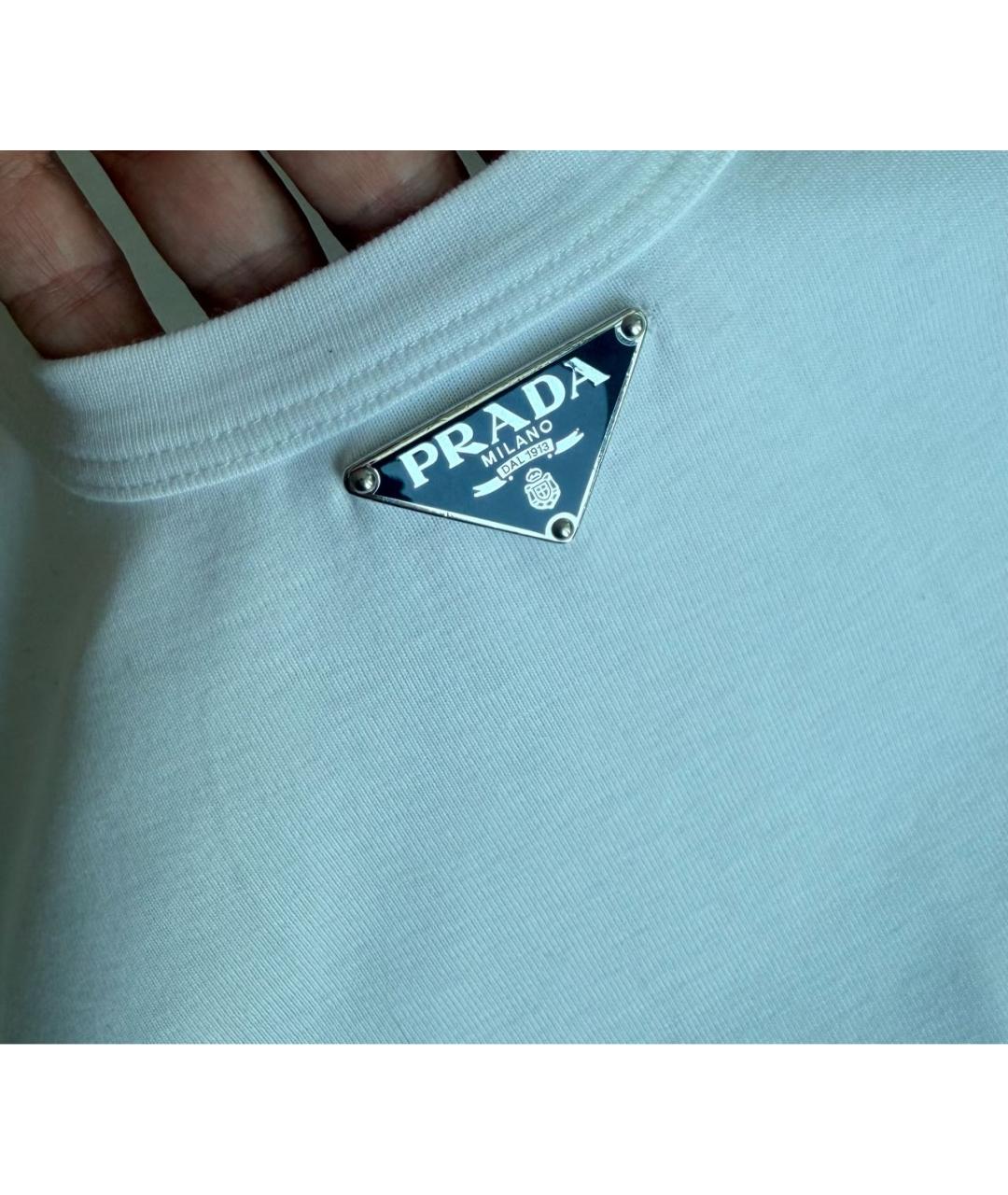 PRADA Белая хлопковая майка, фото 4
