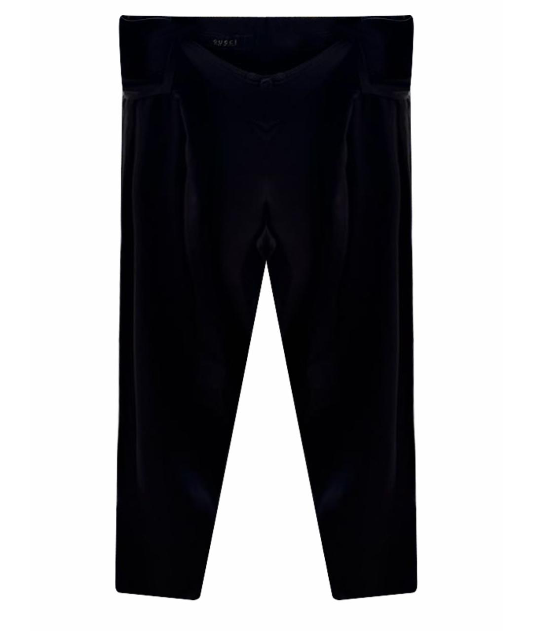 GUCCI Черные шелковые брюки узкие, фото 1