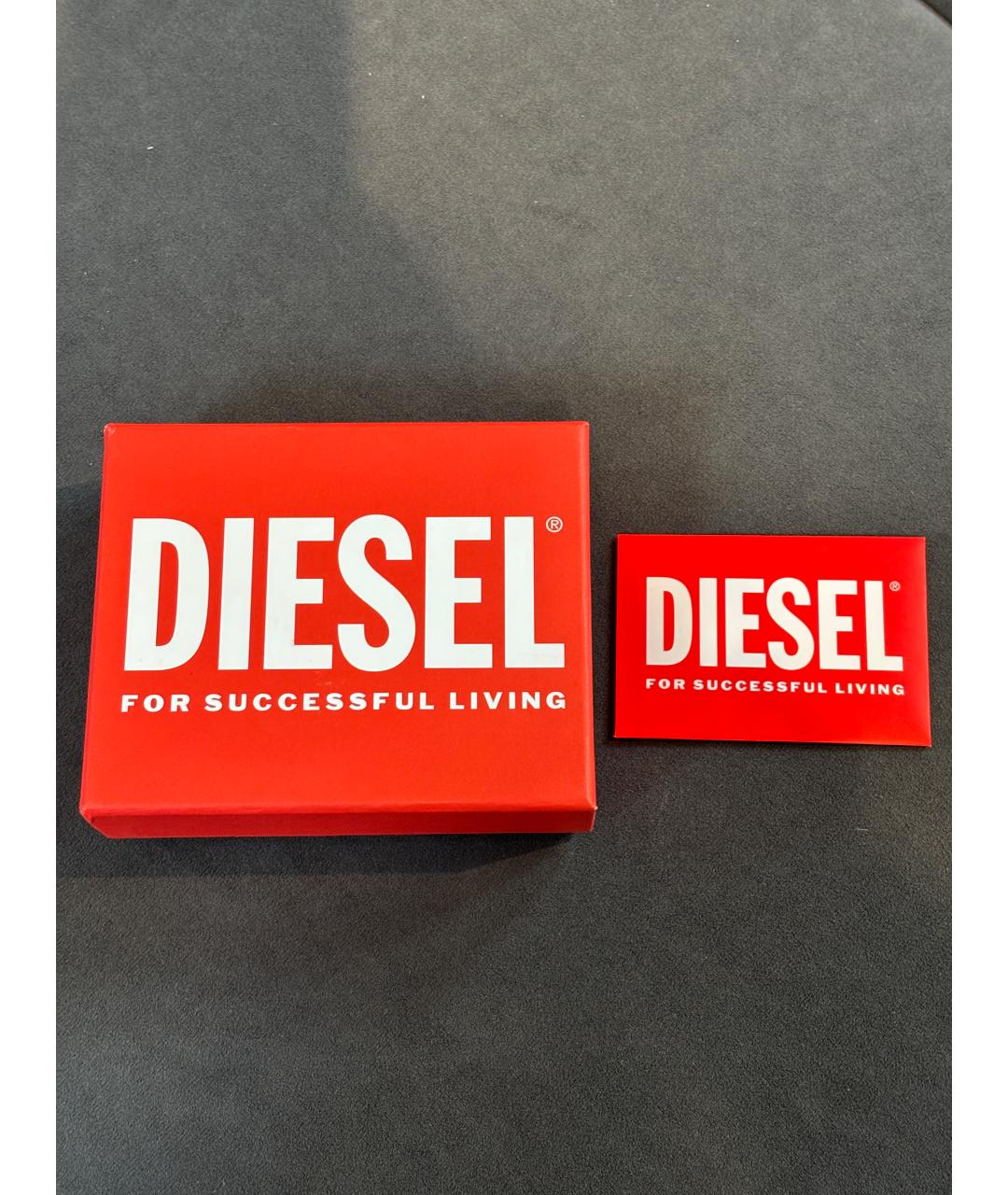 DIESEL Черный кожаный кошелек, фото 7