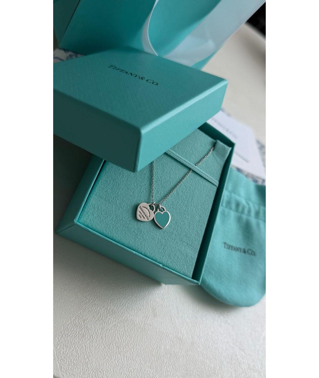TIFFANY&CO Бирюзовая серебряная подвеска, фото 8