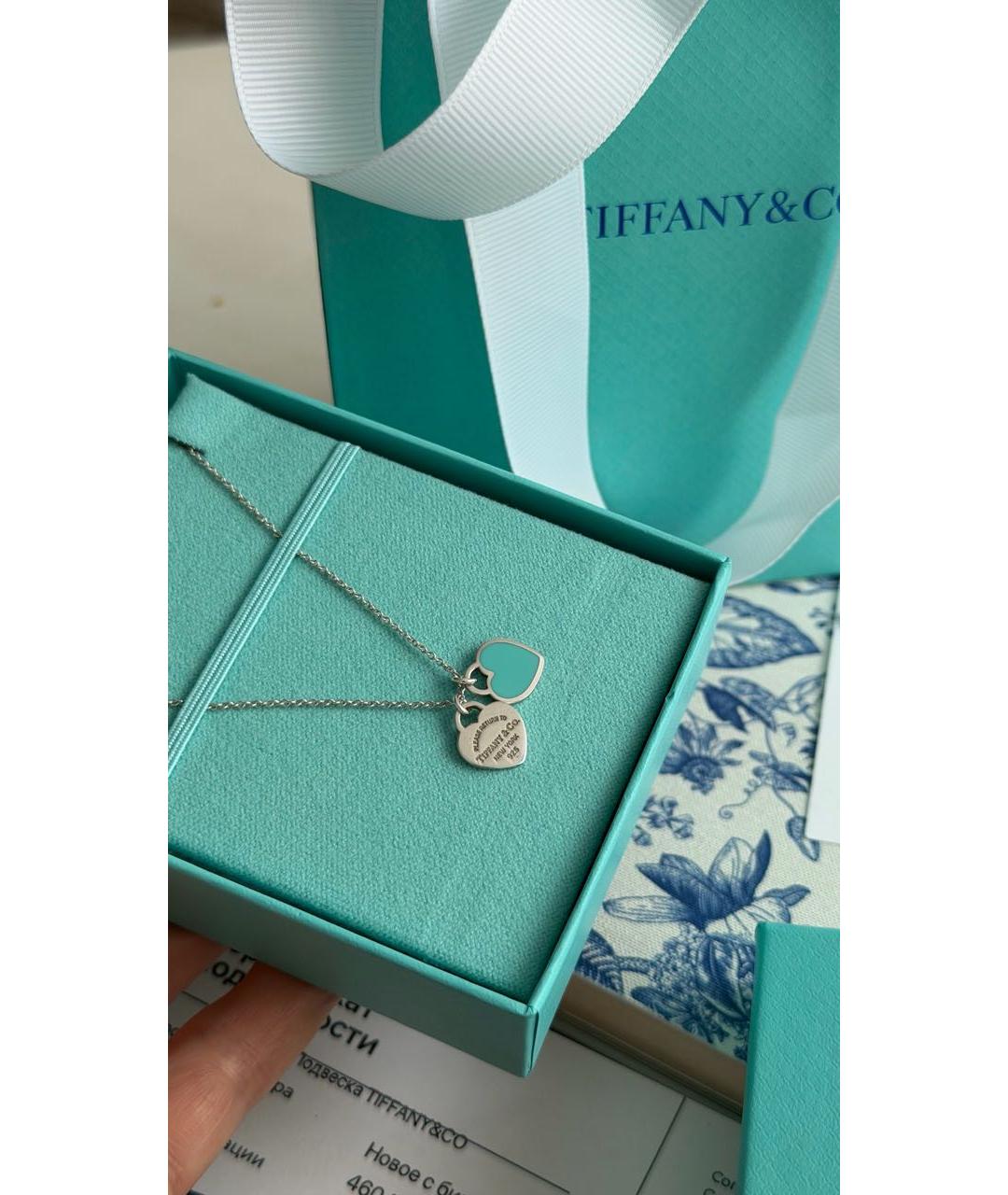 TIFFANY&CO Бирюзовая серебряная подвеска, фото 2