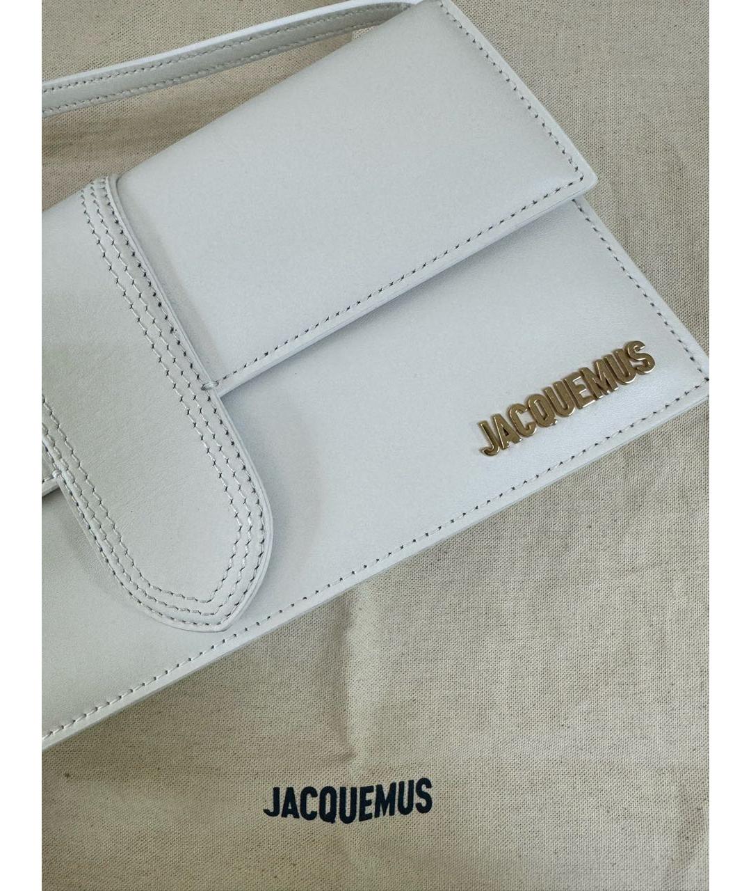 JACQUEMUS Белая кожаная сумка через плечо, фото 6