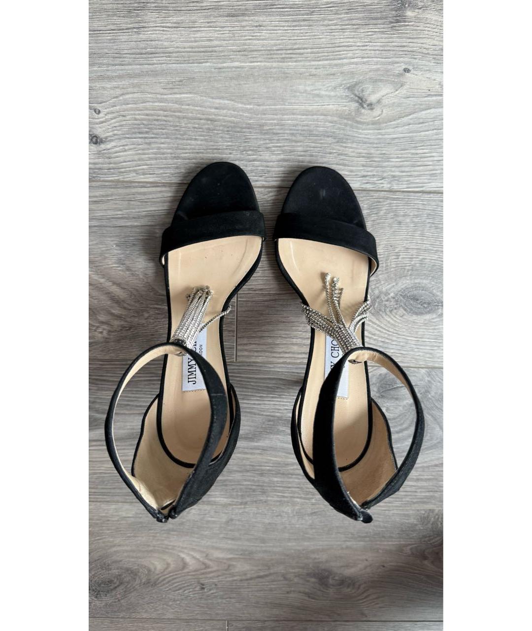 JIMMY CHOO Черные замшевые босоножки, фото 3