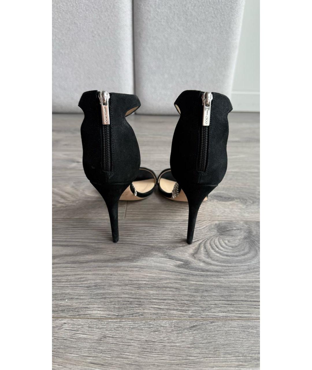 JIMMY CHOO Черные замшевые босоножки, фото 4