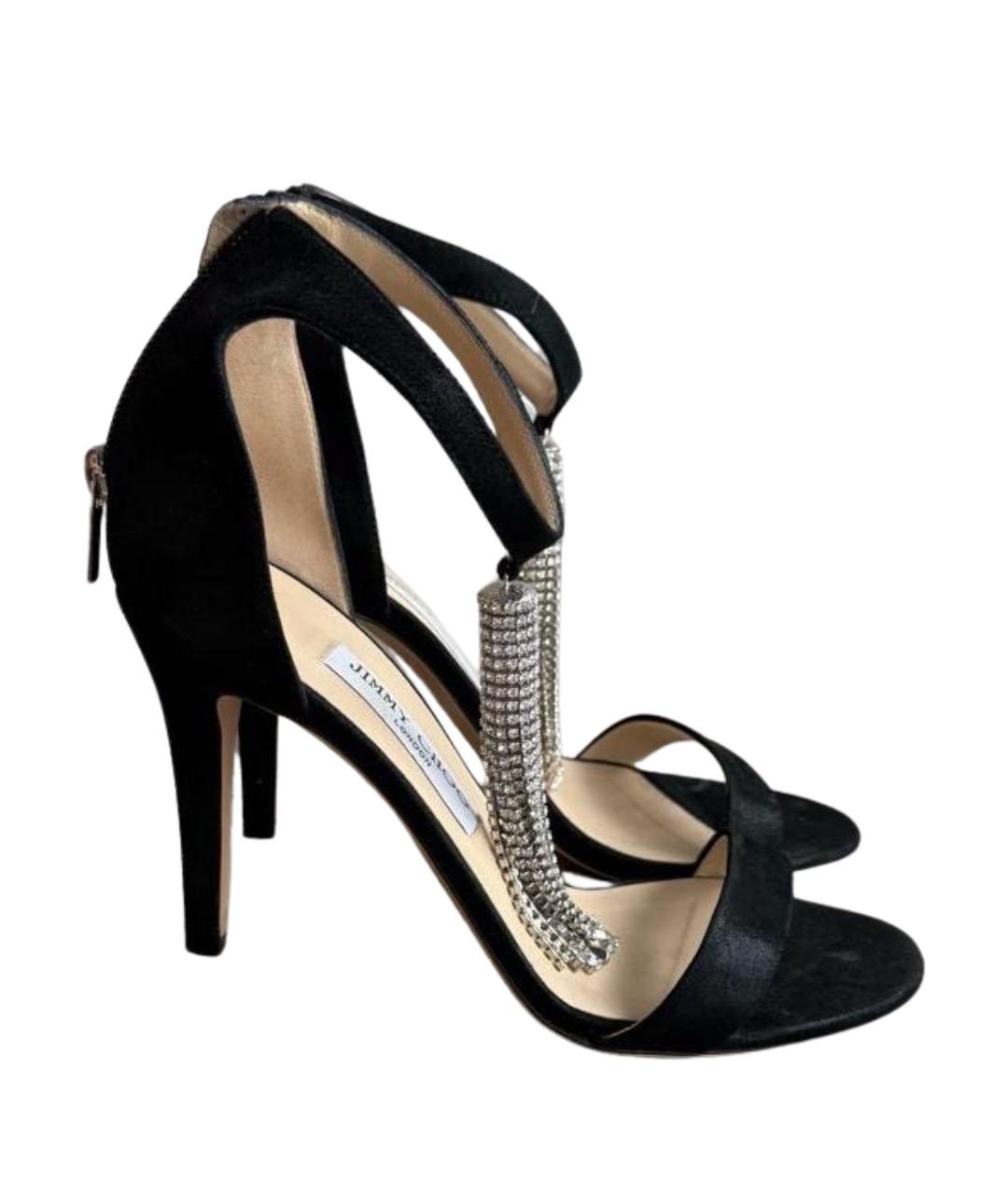 JIMMY CHOO Черные замшевые босоножки, фото 1