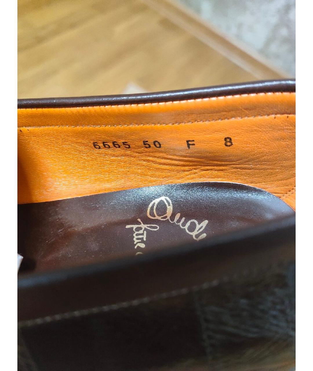 SANTONI Коричневые туфли из лакированной кожи, фото 6