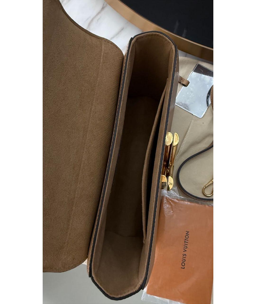 LOUIS VUITTON Бежевая кожаная сумка через плечо, фото 8