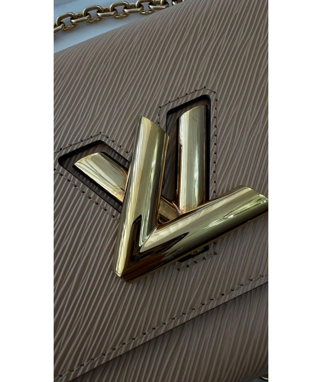 LOUIS VUITTON Бежевая кожаная сумка через плечо, фото 6