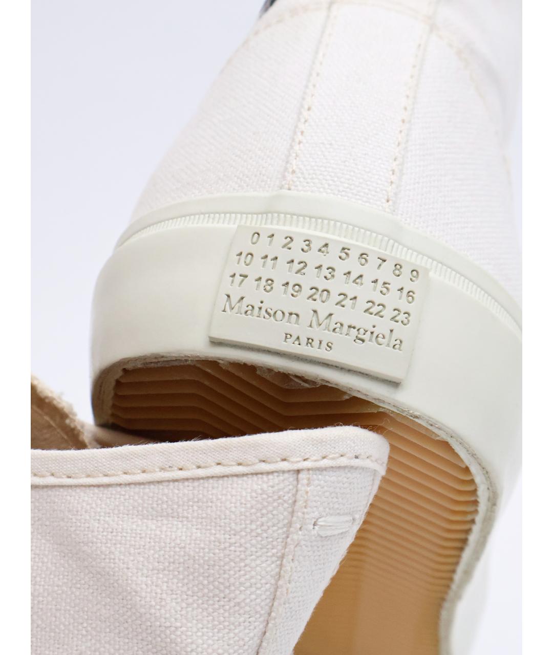 MAISON MARGIELA Белые текстильные высокие кроссовки / кеды, фото 4