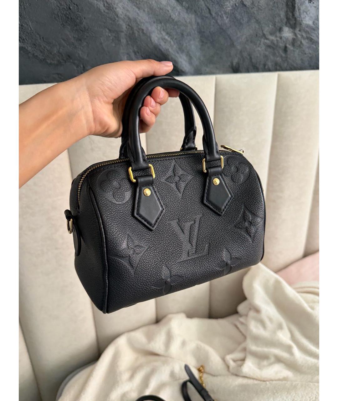 LOUIS VUITTON Черная кожаная сумка с короткими ручками, фото 2