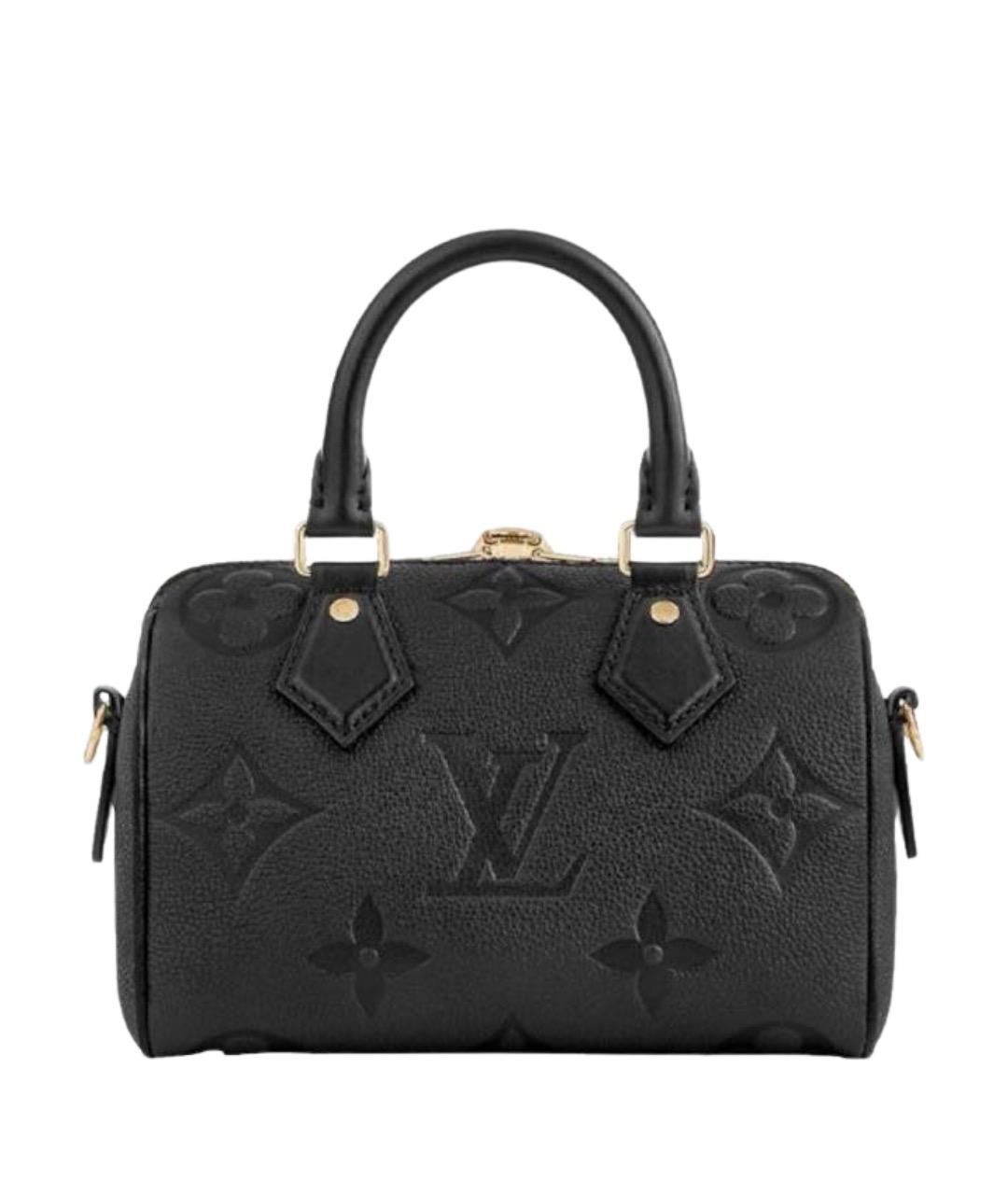 LOUIS VUITTON Черная кожаная сумка с короткими ручками, фото 1