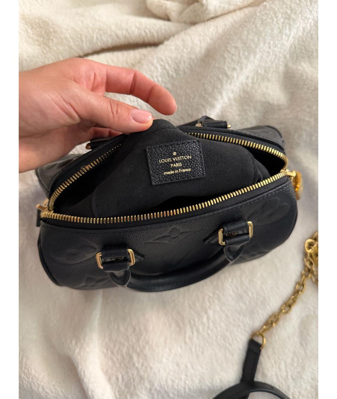 LOUIS VUITTON Черная кожаная сумка с короткими ручками, фото 4