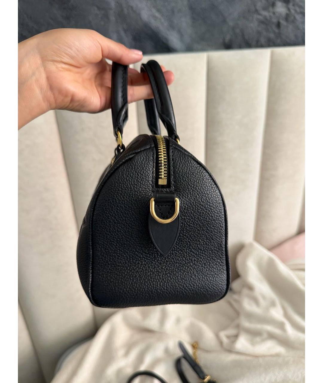 LOUIS VUITTON Черная кожаная сумка с короткими ручками, фото 7