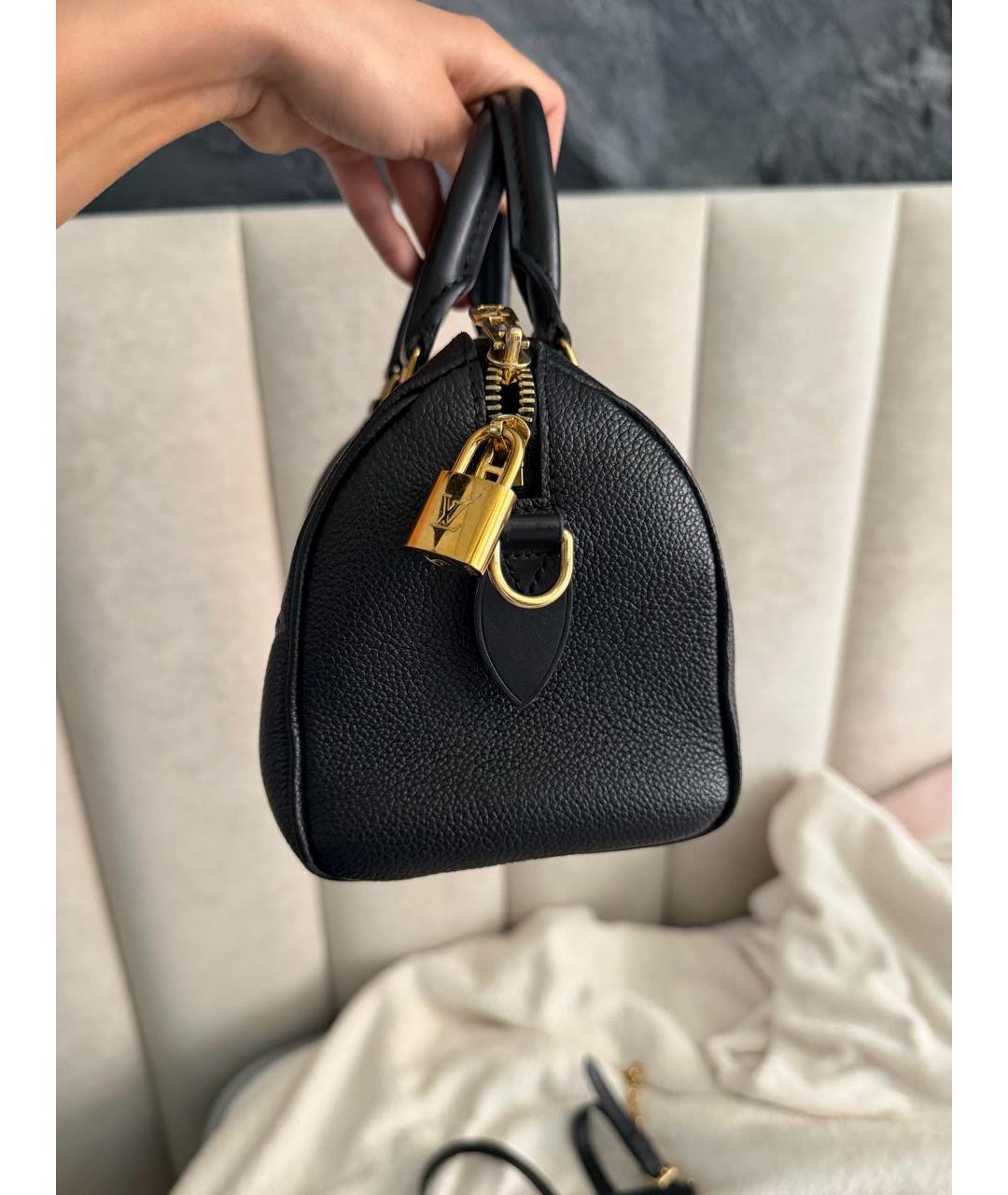 LOUIS VUITTON Черная кожаная сумка с короткими ручками, фото 6