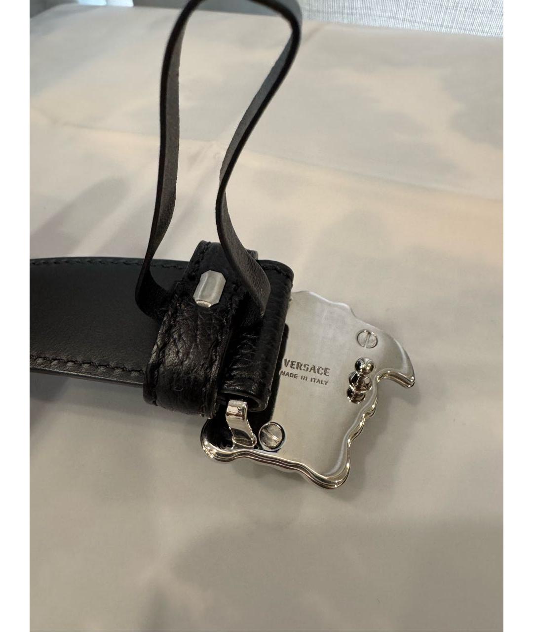 VERSACE Черный кожаный ремень, фото 2