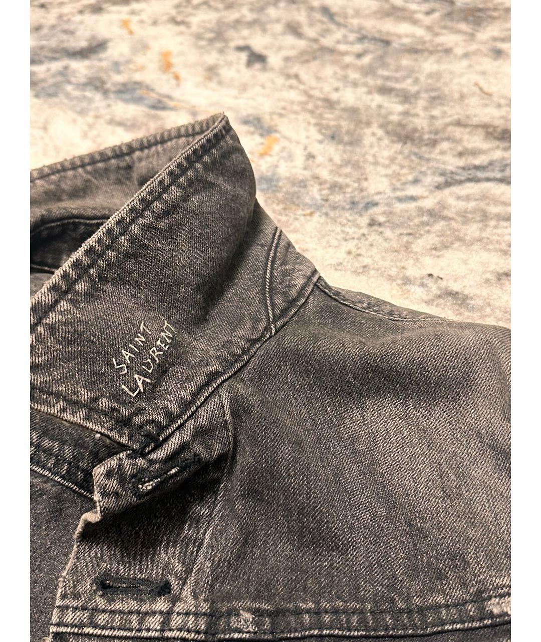 SAINT LAURENT Черная деним куртка, фото 2
