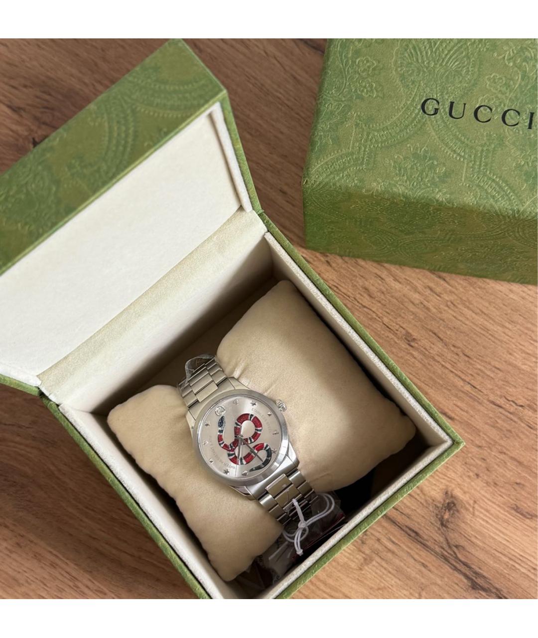 GUCCI Серебряные стальные часы, фото 4