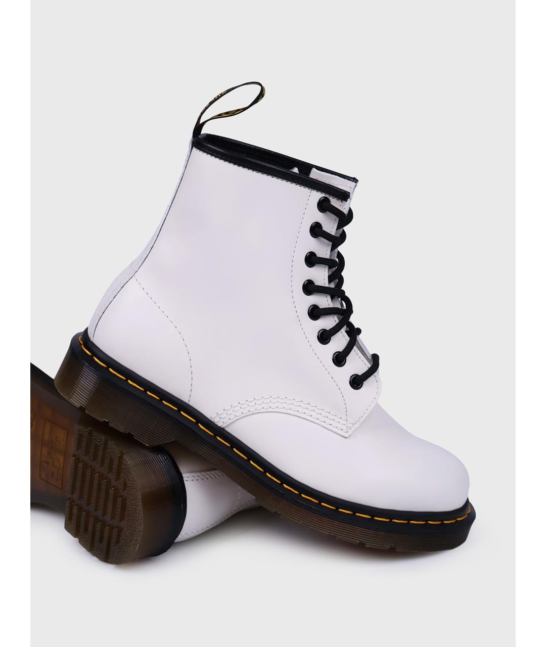 DR. MARTENS Белые кожаные высокие ботинки, фото 4
