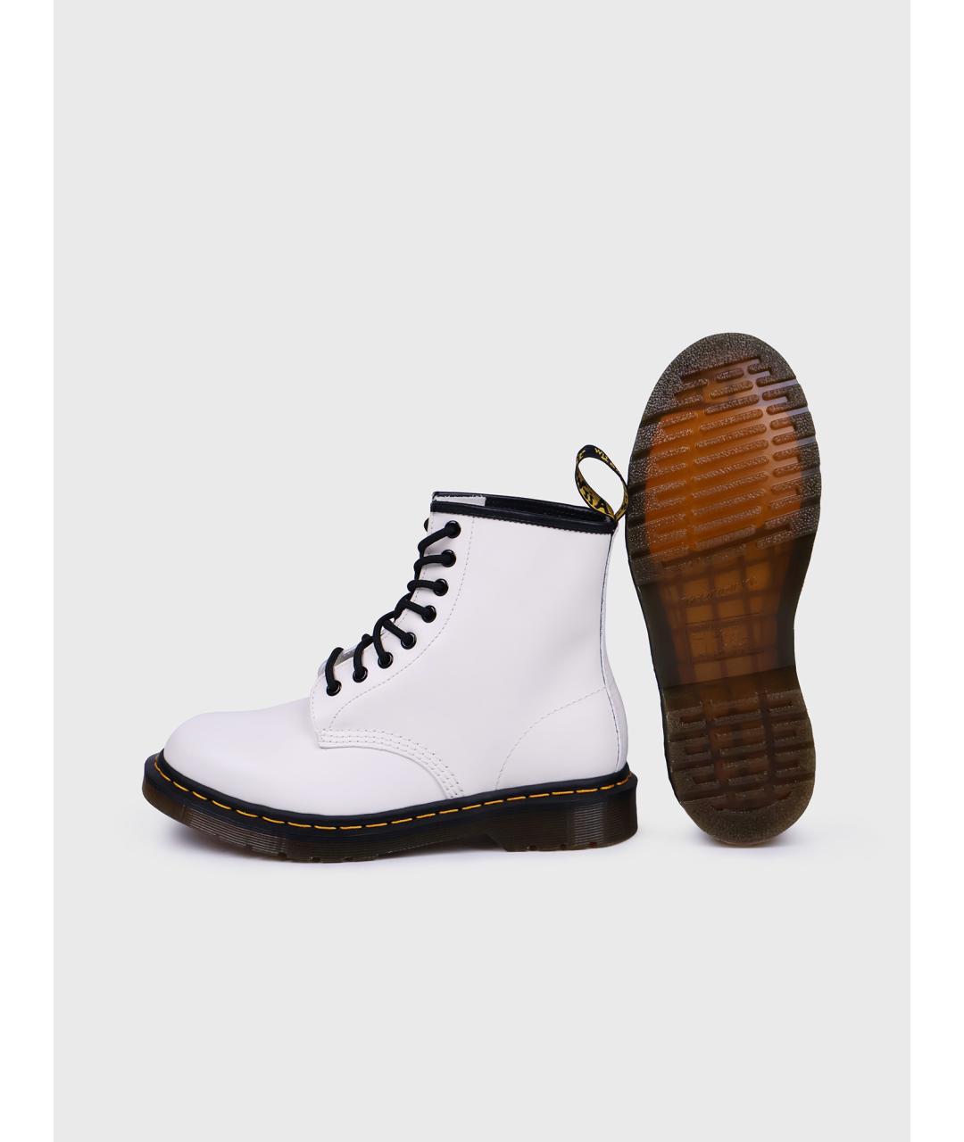 DR. MARTENS Белые кожаные высокие ботинки, фото 3