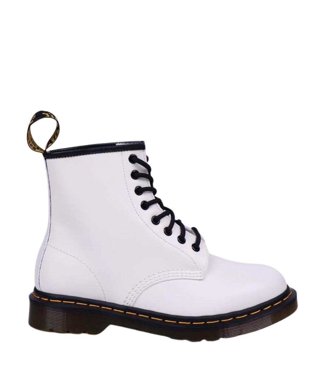 DR. MARTENS Белые кожаные высокие ботинки, фото 1