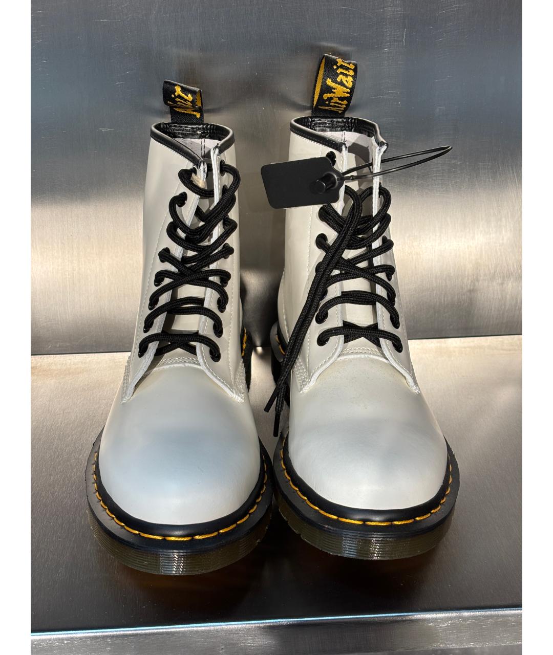 DR. MARTENS Белые кожаные высокие ботинки, фото 9