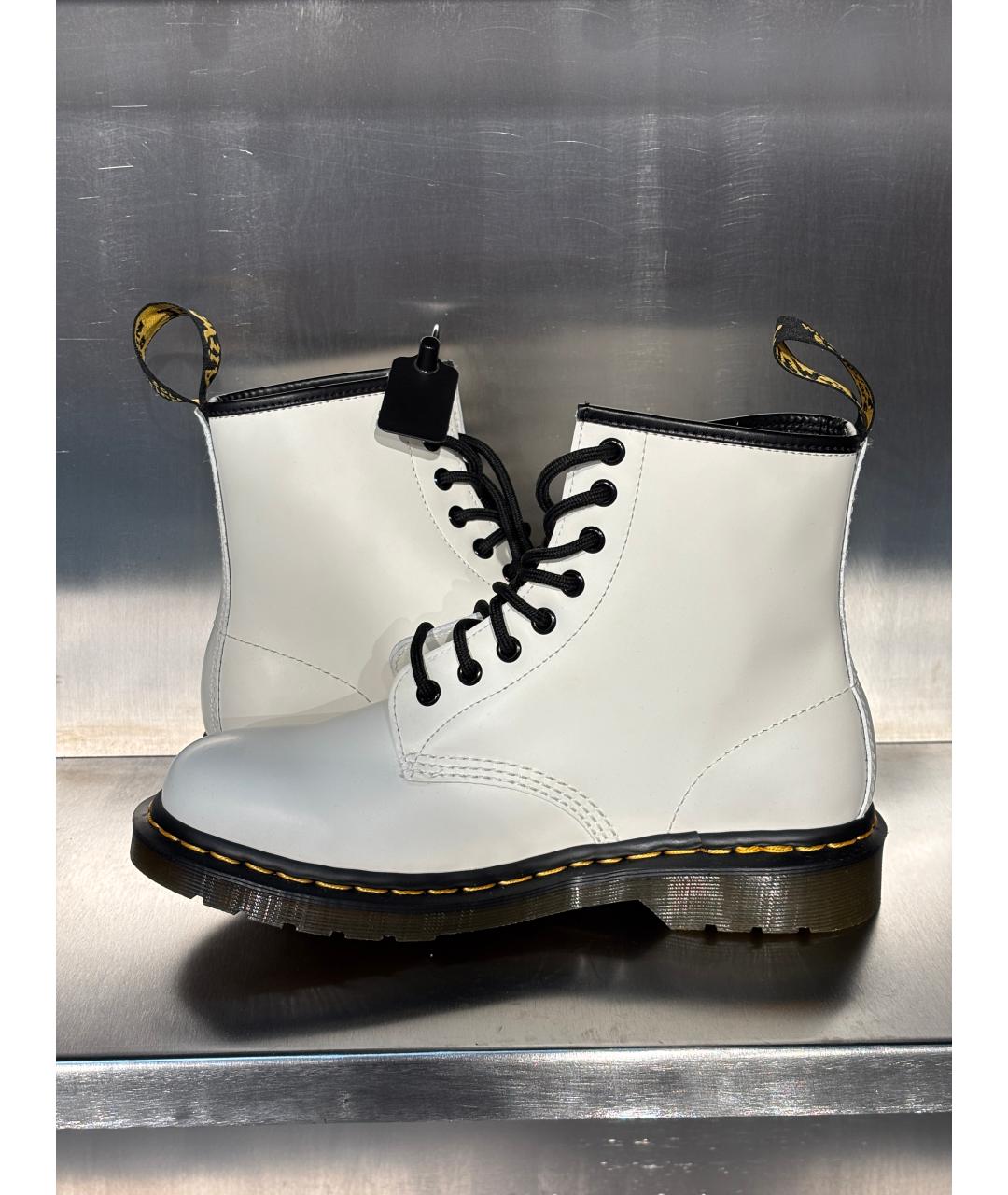 DR. MARTENS Белые кожаные высокие ботинки, фото 7