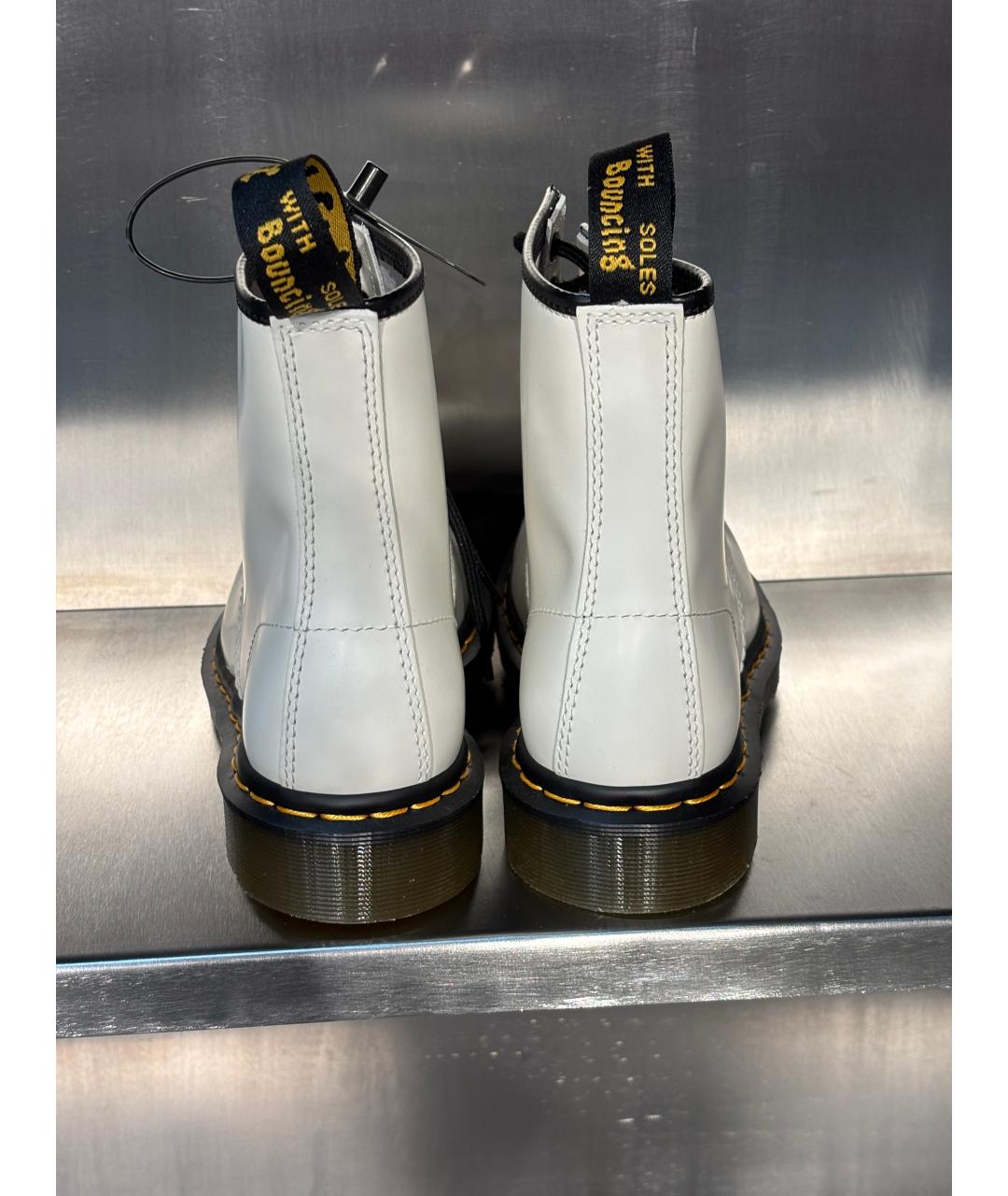 DR. MARTENS Белые кожаные высокие ботинки, фото 8