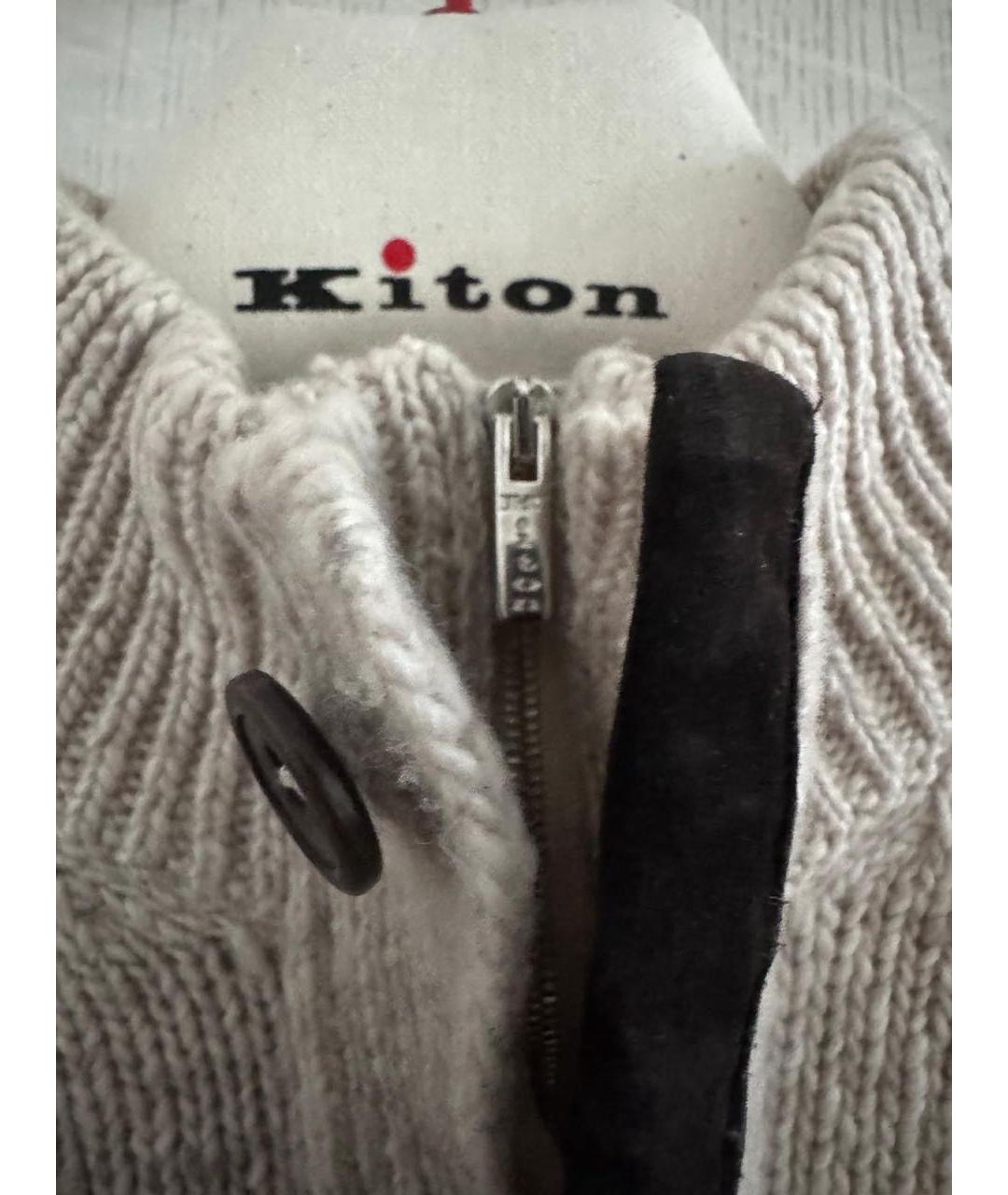 KITON Бежевый кашемировый джемпер / свитер, фото 4