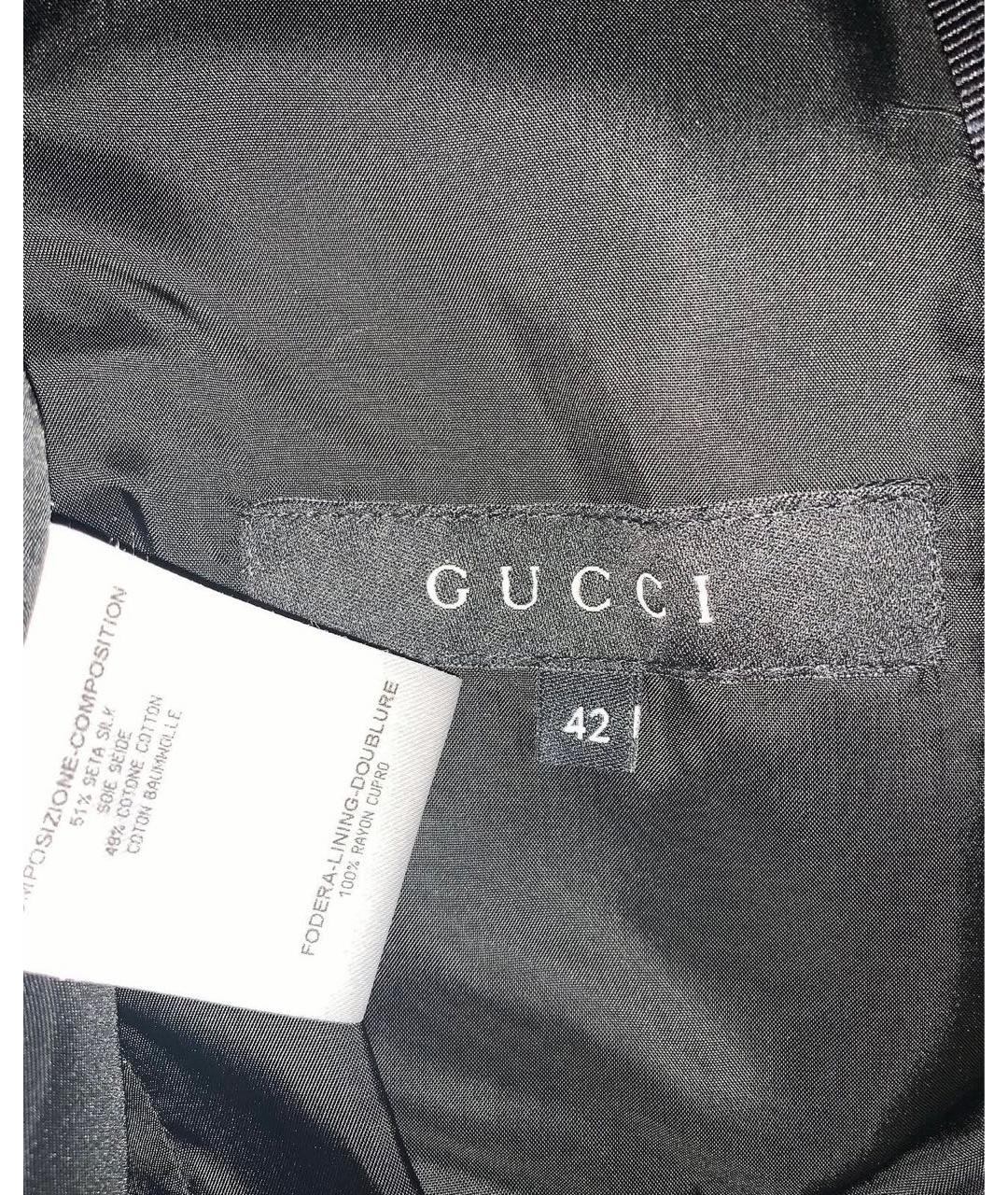 GUCCI Черный шелковый костюм с брюками, фото 3