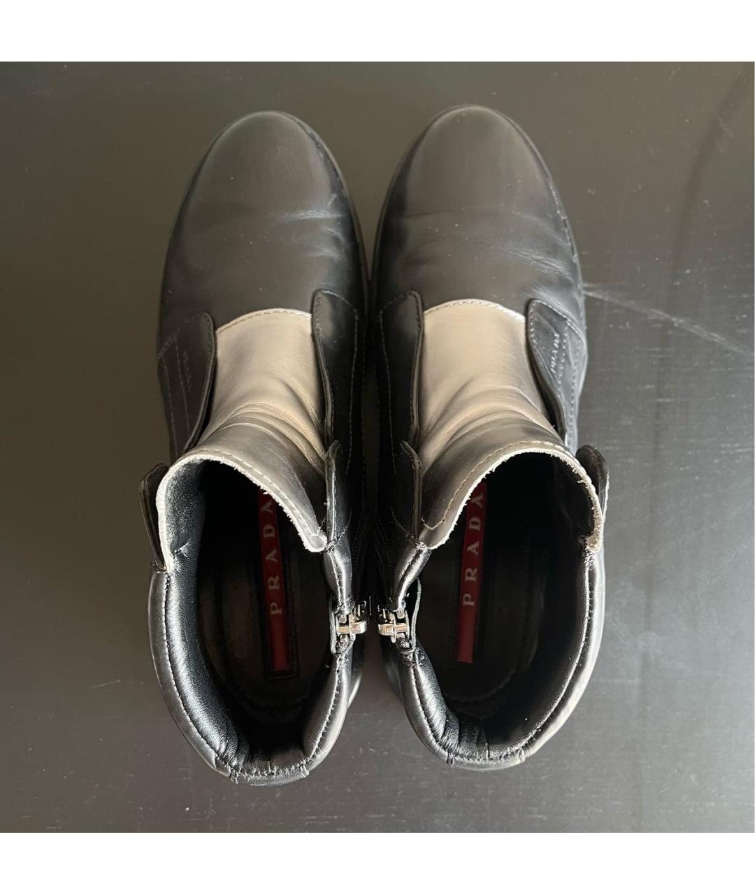 PRADA Черные кожаные ботинки, фото 3