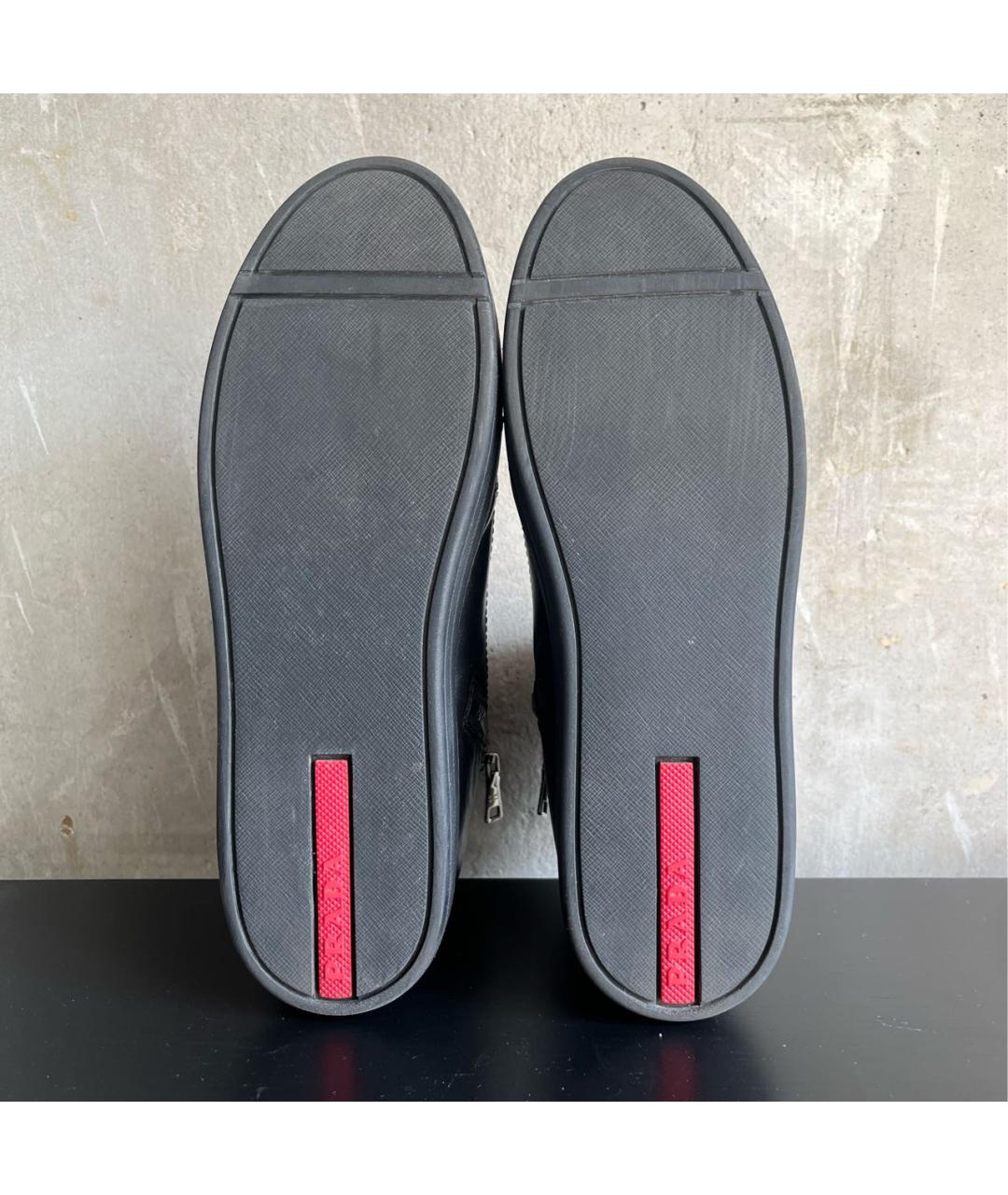 PRADA Черные кожаные ботинки, фото 5
