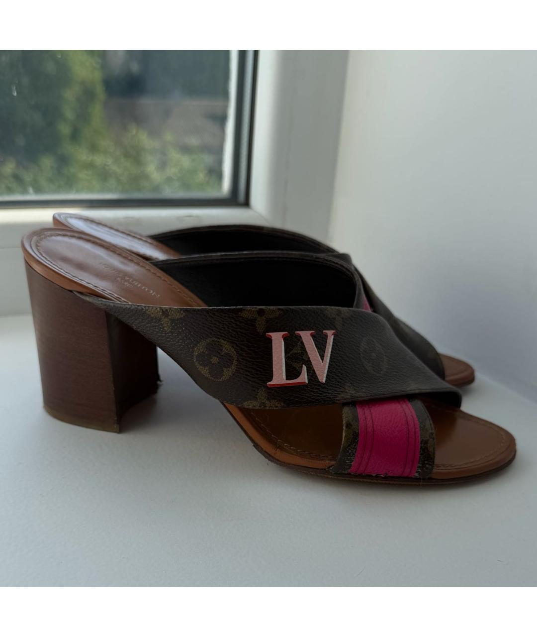 LOUIS VUITTON Коричневые сабо, фото 7