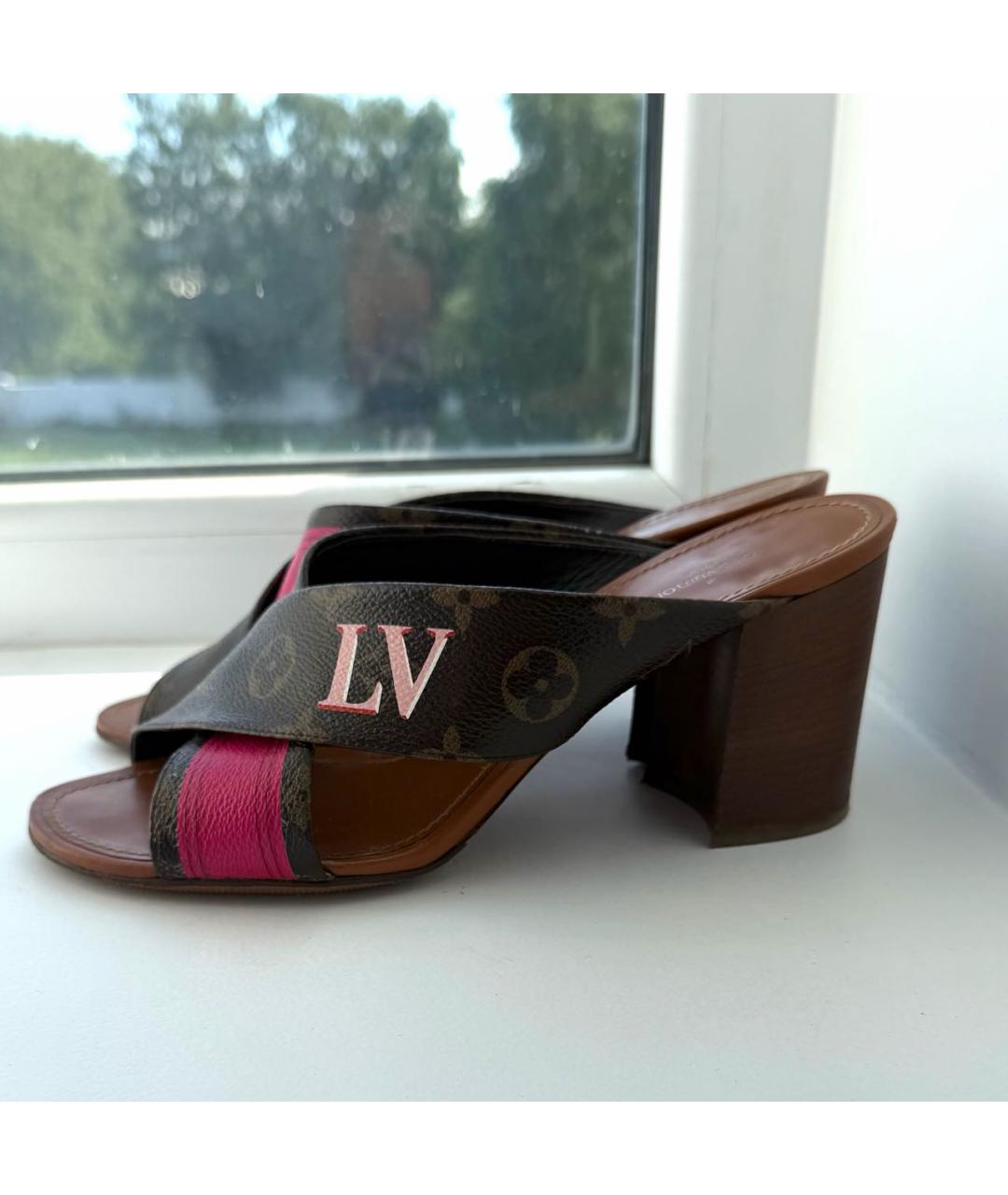 LOUIS VUITTON Коричневые сабо, фото 2
